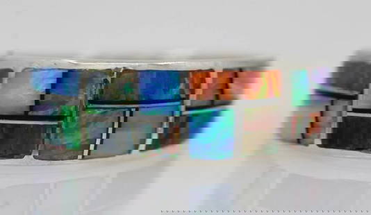 MELVIN THOMPSON NAVAJO STERLING SILVER MULTICOLOR OPAL GEMSTONE RING SIZE 6: MELVIN THOMPSON NAVAJO STERLING SILVER MULTICOLOR OPAL GEMSTONE RING SIZE 6 MELVIN THOMPSON NAVAJO STERLING SILVER MULTICOLOR OPAL GEMSTONE RING SIZE 6 Description Melvin Thompson Navajo Sterling Silv