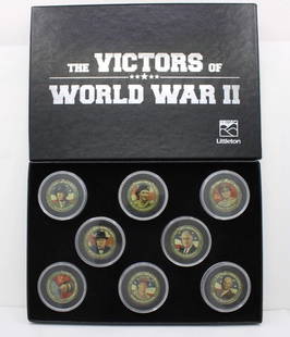 VICTORS OF WWII COLORIZED KENNEDY HALF DOLLAR SET BY LITTLETON: VICTORS OF WWII COLORIZED KENNEDY HALF DOLLAR SET BY LITTLETON VICTORS OF WWII COLORIZED KENNEDY HALF DOLLAR SET BY LITTLETON Description Victors of WWII Colorized Kennedy Half Dollar Set by Littleton