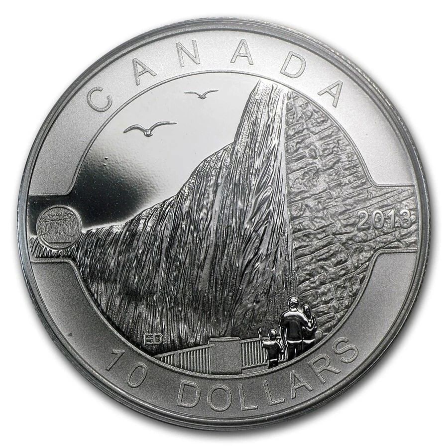 2013 CANADA $10 NIAGARA FALLS 1/2OZ .999 FINE SILVER COIN BOX & COA: 2013 CANADA $10 NIAGARA FALLS 1/2OZ .999 FINE SILVER COIN BOX & COA 2013 CANADA $10 NIAGARA FALLS 1/2OZ .999 FINE SILVER COIN BOX & COA Description 2013 Canada $10 Niagara Falls 1/2oz .999 Fine Silver