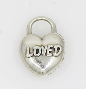 PANDORA STERLING SILVER S925 ALE YOU ARE LOVED HEART PADLOCK PENDANT CHARM 8.6 G: PANDORA STERLING SILVER S925 ALE YOU ARE LOVED HEART PADLOCK PENDANT CHARM 8.6 G Description Pandora Sterling Silver S925 ALE You are Loved Heart Padlock Pendant Charm Pandora pendant in good
