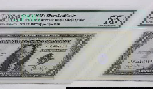 $1 1935D SILVER CERTIFICATE 55 EPQ ABOUT UNCIRCULATED E51484755F PP C BP 5256: $1 1935D SILVER CERTIFICATE 55 EPQ ABOUT UNCIRCULATED E51484755F PP C BP 5256 $1 1935D SILVER CERTIFICATE 55 EPQ ABOUT UNCIRCULATED E51484755F PP C BP 5256 Description $1 1935D Silver Certificate Note