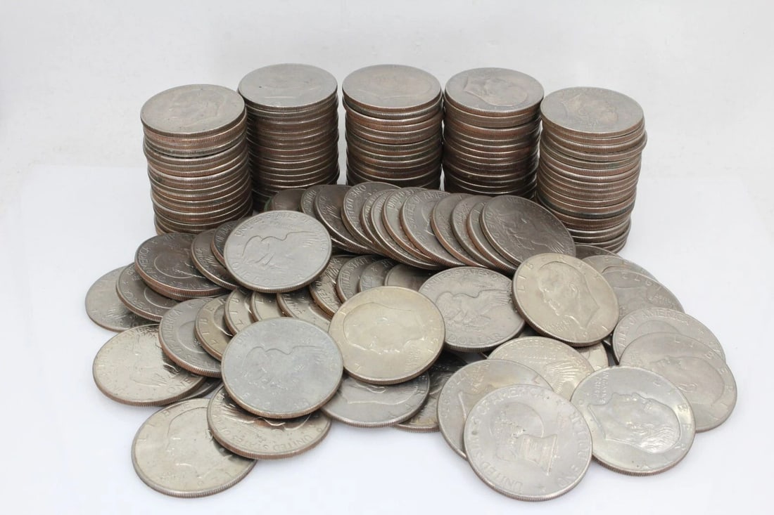 ROLL OF 20 IKE DOLLARS EISENHOWER 1971-'78 BICENTENNIAL 1976 MIXED DATE & MINTS (1 of 2)