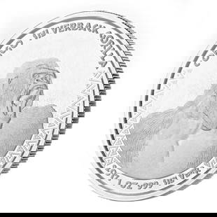 2017 CONGO SILVERBACK GORILLA 1 OZ. 0.999 FINE SILVER ROUND: 2017 CONGO SILVERBACK GORILLA 1 OZ. 0.999 FINE SILVER ROUND Description 2017 Congo Silverback Gorilla 1 oz. 0.999 Fine Silver Round The silver round is in good condition. May show small signs of
