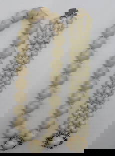 ANGEL SKIN CORAL BEADED 15" NECKLACE & 6.5" BRACELET WITH 14K YELLOW GOLD CLASP: ANGEL SKIN CORAL BEADED 15" NECKLACE & 6.5" BRACELET WITH 14K YELLOW GOLD CLASP Elevate your accessory collection with this exquisite Angel Skin Coral beaded necklace and bracelet set, accented with
