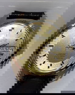 OMEGA 14K YELLOW GOLD CONSTELLATION CHRONOMETER ELECTRIC 300HZ MENS WATCH: OMEGA 14K YELLOW GOLD CONSTELLATION CHRONOMETER ELECTRIC 300HZ MENS WATCH Omega C constellation Chronometer Electronic 300Hz Men Watch14K Yellow GoldBrown Leather Calf Skin Band R 25/32