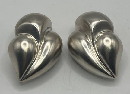 BAYANIHAN STERLING SILVER PUFF OMEGA BACK EARRINGS: BAYANIHAN STERLING SILVER PUFF OMEGA BACK EARRINGS These Bayanihan Sterling Silver Puff Earrings feature a bold statement design with a high-quality 925 sterling silver construction. The earrings are