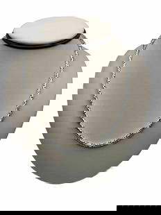 18" STERLING SILVER BYZANTINE NECKLACE 31.6 GRAMS: 18" STERLING SILVER BYZANTINE NECKLACE 31.6 GRAMS Elevate your outfit with this exquisite sterling silver Byzantine chain necklace. The 18-inch chain is crafted from high-quality 925 sterling silver t