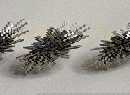 STERLING SILVER STARBUST EARRINGS: STERLING SILVER STARBUST EARRINGS 5.7 g 35.These are elegant Sterling Silver Starburst Earrings, crafted with a metal purity of 925 and styled as stud earrings. The design features a beautiful starbur