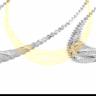 ESTATE 16 CARATS DIAMOND 18K GOLD FANCY GRADUATED COLLAR NECKLACE LIQUIDATION!!: ESTATE 16 CARATS DIAMOND 18K GOLD FANCY GRADUATED COLLAR NECKLACE LIQUIDATION!! Estate 16 Carats Diamond 18k Gold Fancy Graduated Collar Necklace LIQUIDATION!! Description This is a magnificent Estate
