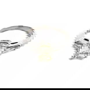 EMERALD CUT ENGAGEMENT RING 1.85CT DIAMOND PLATINUM W/ACCENT: EMERALD CUT ENGAGEMENT RING 1.85CT DIAMOND PLATINUM W/ACCENT This stunning engagement ring is crafted from platinum featuring an emerald cut 1.85 carat diamond set in the center and is held securely i