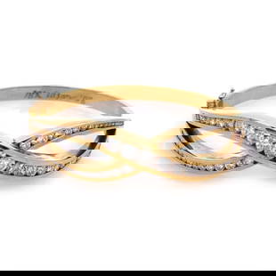 LOVELY 4CT DIAMONDS 18K YELLOW GOLD INFINITY STYLE HINGED BANGLE LIQUIDATION!: LOVELY 4CT DIAMONDS 18K YELLOW GOLD INFINITY STYLE HINGED BANGLE LIQUIDATION! Lovely 4ct Diamonds 18k Yellow Gold Infinity Style Hinged Bangle LIQUIDATION Description This popular and classic style