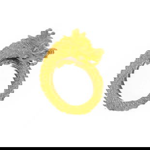 24K  DRAGON RING HEAVY THICK GOLD 19GRAMS: 24K DRAGON RING HEAVY THICK GOLD 19GRAMS Impressive 24k Yellow Gold 3D Dragon Ring Size 6.75 Description This is a detailed sculpted ring, it is crafted from 24k yellow gold featuring an impressively