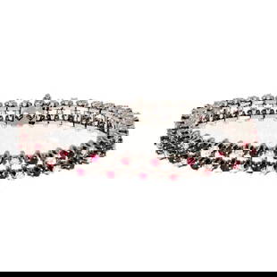 ESTATE DIAMOND RUBY BRACELET 14K WHITE GOLD 2 ROW TENNIS STYLE: ESTATE DIAMOND RUBY BRACELET 14K WHITE GOLD 2 ROW TENNIS STYLE Estate Diamond Ruby 14k White Gold 2 Row Tennis Bracelet Description A gorgeous double row tennis bracelet, crafted from 14k white gold f