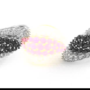 ESTATE 3.50CT DIAMOND & RUBY 18K TWO TONE GOLD DOME BAND RING LIQUIDATION!!: ESTATE 3.50CT DIAMOND & RUBY 18K TWO TONE GOLD DOME BAND RING LIQUIDATION!! Estate 3.50ct Diamond & Ruby 18k Two Tone Gold Dome Band Ring LIQUIDATION!! Description This gorgeous ring is crafted from 1