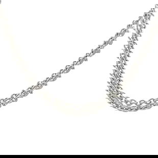 CARRERA Y CARRERA GOLD TRIPLE CHAIN NECKLACE 18K WHITE OVAL LINK: CARRERA Y CARRERA GOLD TRIPLE CHAIN NECKLACE 18K WHITE OVAL LINK This is an elegant authentic triple chain necklace by Carrera y Carrera. It is crafted from 18k white gold featuring fine polished