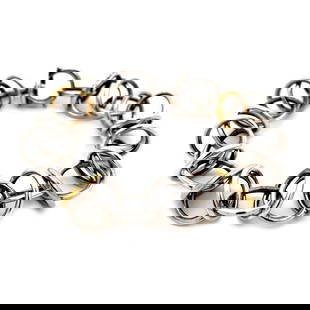 TIFFANY & CO. PICASSO BRACELET WOVEN RINGS STERLING SILVER 18K YELLOW GOLD: TIFFANY & CO. PICASSO BRACELET WOVEN RINGS STERLING SILVER 18K YELLOW GOLD This is a vintage authentic bracelet from Tiffany & Co. by Paloma Picasso, it is crafted from sterling silver with four 18k y
