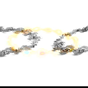 DIAMOND GOLD BRACELET 14K YELLOW MULTI-COLOR SAPPHIRE PEAR SHAPE LINKS: The gold bracelet features pear shaped links , it is crafted in 14k yellow gold with multi-color pear shaped sapphire accented with pring set diamonds . This elegant bracelet is perfect for special oc
