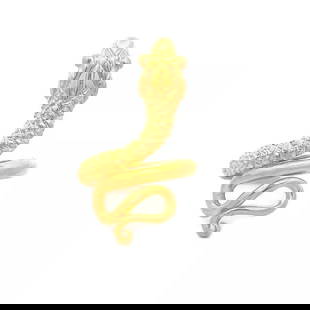 SNAKE RING 22K GOLD COILED COBRA SIZE 6: SNAKE RING 22K GOLD COILED COBRA SIZE 6 This is a classic cobra snake ring, crafted from 22k yellow gold featuring a coiled body of the snake with its head pointing upward. The ring has the 22k gold c