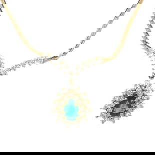7030 EMERALD DIAMOND GOLD NECKLACE 14K YELLOW PEAR SHAPE HALO PENDANT: This emerald and diamond gold necklace is a stunning piece of fine jewelry, it features a pear-shaped double halo pendant with a lovely pear shape emerald as the center stone surrounded with two rows