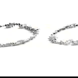 DIAMOND "I LOVE YOU" LINK BRACELET 14K WHITE GOLD PAVE SET: DIAMOND "I LOVE YOU" LINK BRACELET 14K WHITE GOLD PAVE SET This elegant and charming bracelet is crafted from 14k white gold featuring a full length with the words "I LOVE YOU" each three words are