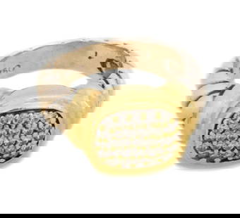 DAVID YURMAN NOBLESSE DIAMOND 18K GOLD 925 SILVER CABLE RING LIQUIDATION!: DAVID YURMAN NOBLESSE DIAMOND 18K GOLD 925 SILVER CABLE RING LIQUIDATION! David Yurman Noblesse Diamond 18k Gold 925 Silver Cable Ring LIQUIDATION! Description This authentic ring is by David Yurman