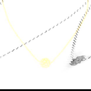 DIAMOND SLIDE BALL PENDANT 18K YELLOW GOLD 12MM 14K GOLD CHAIN: DIAMOND SLIDE BALL PENDANT 18K YELLOW GOLD 12MM 14K GOLD CHAIN Diamond 18k Yellow Gold 12mm Slide Ball Pendant 14k Gold Chain LIQUIDATION Description This lovely slide ball pendant is crafted from