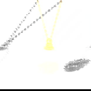 NATURAL DIAMOND SHAKER BALL PENDANT 14K GOLD & GOLD FILLED NECKLACE: NATURAL DIAMOND SHAKER BALL PENDANT 14K GOLD & GOLD FILLED NECKLACE This is a gorgeous glass ball shaker pendant and chain necklace. The chain in 14k solid gold fancy diamond cut dot link with spring