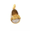 AARON BASHA FULL PAVE DIAMOND 18K TWO TONE GOLD BOW TOP BABY SHOW CHARM