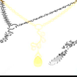 ANTHONY NAK CITRINE 18K YELLOW GOLD FLORAL PENDANT NECKLACE: ANTHONY NAK CITRINE 18K YELLOW GOLD FLORAL PENDANT NECKLACE This is designer Anthony Nak pendant and chain necklace, it is crafted from 18k yellow gold with an S hoop clasp. The round link chain is 4m