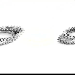 DIAMOND 14K WHITE GOLD 2.30CT MARQUISE CUT FULL CIRCLE ETERNITY BAND RING: DIAMOND 14K WHITE GOLD 2.30CT MARQUISE CUT FULL CIRCLE ETERNITY BAND RING This is an eye catching wedding band ring, it is crafted from 14k white gold with all around marquise shape prong set