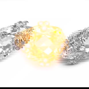 JUDITH RIPKA DIAMOND CANARY CRYSTAL 18K YELLOW GOLD COCKTAIL RING SIZE 5.25: JUDITH RIPKA DIAMOND CANARY CRYSTAL 18K YELLOW GOLD COCKTAIL RING SIZE 5.25 Judith Ripka Diamond Canary Crystal 18k Yellow Gold Cocktail Ring Size 5.25 Description This is a beautiful authentic ring b