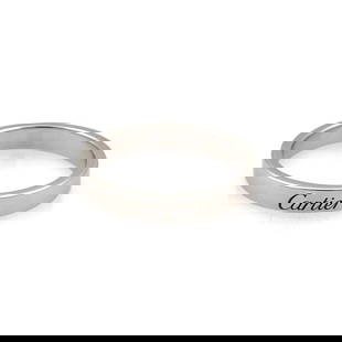 CARTIER SIGNATURE PLATINUM 3MM FLAT WEDDING BAND RING SIZE 56-US 7.5 W/CERT: CARTIER SIGNATURE PLATINUM 3MM FLAT WEDDING BAND RING SIZE 56-US 7.5 W/CERT Cartier Signature Platinum 3mm Flat Wedding Band Ring Size 56-US 7.5 w/Cert Description This authentic Cartier band is finel