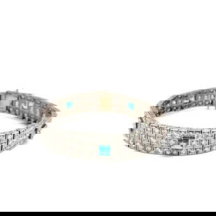 7.20 CARAT OLD EUROPEAN DIAMOND 1.50 CARAT EMERALD PLATINUM ART-DECO BRACELET: 7.20 CARAT OLD EUROPEAN DIAMOND 1.50 CARAT EMERALD PLATINUM ART-DECO BRACELET Title: 7.20 Carat Old European Cut H SI Diamond 1.50 Carat Emerald Cut Emerald Platinum Art-Deco Bracelet Style: Art-Deco