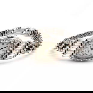 TIFFANY & CO 3.60 TOTAL CARAT H SI1DIAMOND PLATINUM WRIST WATCH: TIFFANY & CO 3.60 TOTAL CARAT H SI1DIAMOND PLATINUM WRIST WATCH Title: Tiffany & Co 3.60 Carat Round Brilliant H SI1 and Baguette Shape H SI1 Diamond Platinum Wrist Watches Style: Wrist Metal: Platinu