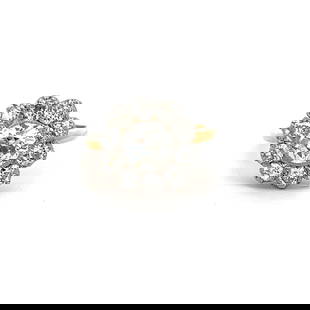 1.57 CARAT OLD EUROPEAN CUT J SI1 DIAMOND 18 KARAT YELLOW GOLD CLUSTER RING: 1.57 CARAT OLD EUROPEAN CUT J SI1 DIAMOND 18 KARAT YELLOW GOLD CLUSTER RING Title: 1.57 Carat Old European Cut J SI1 Diamond 18 Karat Yellow Gold Cluster Ring Style: Cluster Metal: 18 Karat Yellow Gol