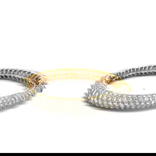 15.50 CARAT ROUND BRILLIANT G VS2 DIAMOND 18 KARAT TWO TONE GOLD BANGLE BRACELET: 15.50 CARAT ROUND BRILLIANT G VS2 DIAMOND 18 KARAT TWO TONE GOLD BANGLE BRACELET Title: 15.50 Carat Round Brilliant G VS2 Diamond 18 Karat Two Tone Gold Bangle Bracelet Style: Bangle Metal: 18 Karat T