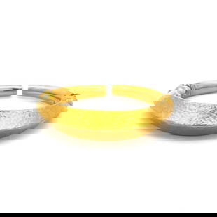 LALAOONIS VINTAGE 40 GRAMS 18 KARAT YELLOW GOLD BANGLE BRACELET: LALAOONIS VINTAGE 40 GRAMS 18 KARAT YELLOW GOLD BANGLE BRACELET Title: Lalaoonis 18 Karat Yellow Gold Bangle Bracelet Style: Bangle Metal: 18 Karat Yellow Gold Dimension: 6*0.54*0.43IN Weight: 40 Gram