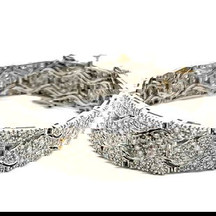 7.67 CARAT ROUND BRILLIANT DIAMOND 14K WHITE GOLD LINK BRACELET: 7.67 CARAT ROUND BRILLIANT DIAMOND 14K WHITE GOLD LINK BRACELET Title: 7.67 Carat Round Brilliant Diamond 14 Karat White Gold Link Bracelet Style: Link Metal: 14 Karat White Gold Gemstone 1: 7.67 Cara