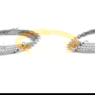 ROBERTO COIN 2.50 CARAT ROUND BRILLIANT DIAMOND 18K YELLOW GOLD WOVEN BRACELET: ROBERTO COIN 2.50 CARAT ROUND BRILLIANT DIAMOND 18K YELLOW GOLD WOVEN BRACELET Title: Roberto Coin 2.50 Carat Round Brilliant G VS Diamond 18 Karat Yellow Gold Woven Bracelet Style: Woven Metal: 18 Ka