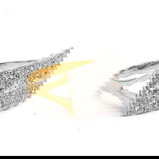 3.00 CARAT ROUND BRILLIANT H-I SI1-VS2 DIAMOND 14K TWO TONE GOLD COCKTAIL RING: 3.00 CARAT ROUND BRILLIANT H-I SI1-VS2 DIAMOND 14K TWO TONE GOLD COCKTAIL RING Title: 3.00 Carat Round Brilliant H-I SI1-VS2 Diamond 14 Karat Two Tone Gold Cocktail Ring Style: Cocktail Metal: 14 Kara