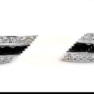 1.48 CARAT OLD EUROPEAN CUT AND BLACK DIAMOND PLATINUM VINTAGE RING: 1.48 CARAT OLD EUROPEAN CUT AND BLACK DIAMOND PLATINUM VINTAGE RING Title: 1.48 Carat Old European Cut Diamond Platinum Vintage Ring Style: Vintage Metal: Platinum Gemstone 1: 1.4 Carat Diamond Number