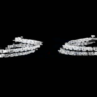 LAB-GROWN 4.37 CARAT EMERALD F-VS1 DIAMOND 14K WHITE GOLD TENNIS BRACELET: PRODUCT DESCRIPTION Title: High-quality Brand-New Echo Friendly Elegant Lab-Grown 4.37 Carat Emerald F-VS1 Diamond 14K White Gold Tennis Bracelet Video Link: Watch Video Style: Tennis Metal: 14K White