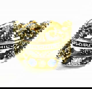 ANTIQUE FAIRCHILD 10K RING WITH DIAMOND AND SAPPHIRES   (SIZE: 5): ANTIQUE FAIRCHILD 10K RING WITH DIAMOND AND SAPPHIRES (SIZE: 5) Antique FairChild 10k Ring with Diamond and Sapphires You are bidding on a Antique FairChild 10k Ring with Diamond and Sapphires. There