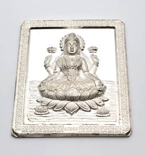 FULLY SILVER 999 LAKSHMI / LAXMI, BAR / TOKEN   91.6 GRAMS: FULLY SILVER 999 LAKSHMI / LAXMI, BAR / TOKEN 91.6 GRAMS Fully Silver 999 Lakshmi / Laxmi, Bar / Token You are bidding on a Fully Silver 999 Lakshmi / Laxmi, Bar / Token. The piece has been fully chec