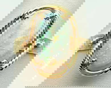 10K YELLOW GOLD RING WITH 12X8MM OVAL NATURAL OPAL    SIZE: 8.25    3.9 GRAMS: 10K YELLOW GOLD RING WITH 12X8MM OVAL NATURAL OPAL SIZE: 8.25 3.9 GRAMS 10k Yellow Gold Ring with oval Natural Opal Condition: Used, has been cleaned Material: 10k Yellow Gold Ring Size: 8.25 Weight: