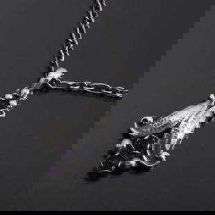 GEORG JENSEN CHAIN NECKLACE STERLING SILVER 925 PURPLE STONE AUTHENTIC: GEORG JENSEN CHAIN NECKLACE STERLING SILVER 925 PURPLE STONE AUTHENTIC D9621 Style : Bracelet Length(Approx) : about 45cm Diameter(Approx): 3.3cm×1.8cm Material: purple stone SV925 Total weight : 13.