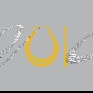 14K YELLOW GOLD FANCY HOLLOW SHRIMP HOOP EARRINGS: NEW 14K YELLOW GOLD EARRINGS New 14K Yellow Gold Earrings Measures: apx 26mm in diameter Hollow Shrimp Earrings with clasp backing Earrings have a polished finish Stamp: 14k Avg Weight: 2.5g