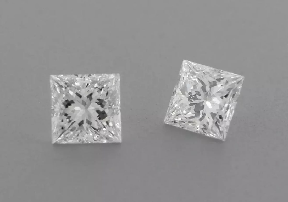 LOOSE NATURAL UNTREATED DIAMOND Sale is for 2 princess cut natural untreated earth mined diamonds (1 of 2)