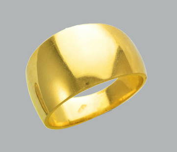 NEW 14K YELLOW GOLD LADIES RING DOME CIGAR BAND: NEW 14K YELLOW GOLD CIGAR BAND RING New 14K Yellow solid gold ring Ring size 7 Measures 12mm wide Polished Finish Apx Weight: 7g
