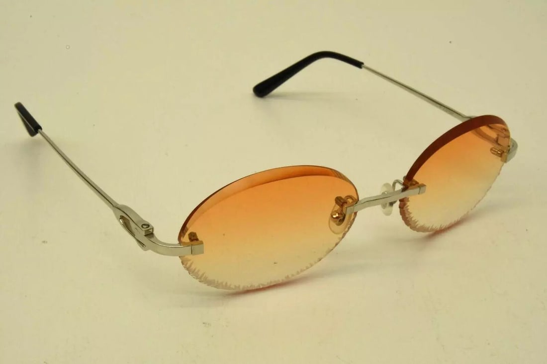 AUTHENTIC CARTIER SP RIMLESS SUNGLASSES 18 140 BOTTOM FROSTED ROSE FADE FRAMES (1 of 2)